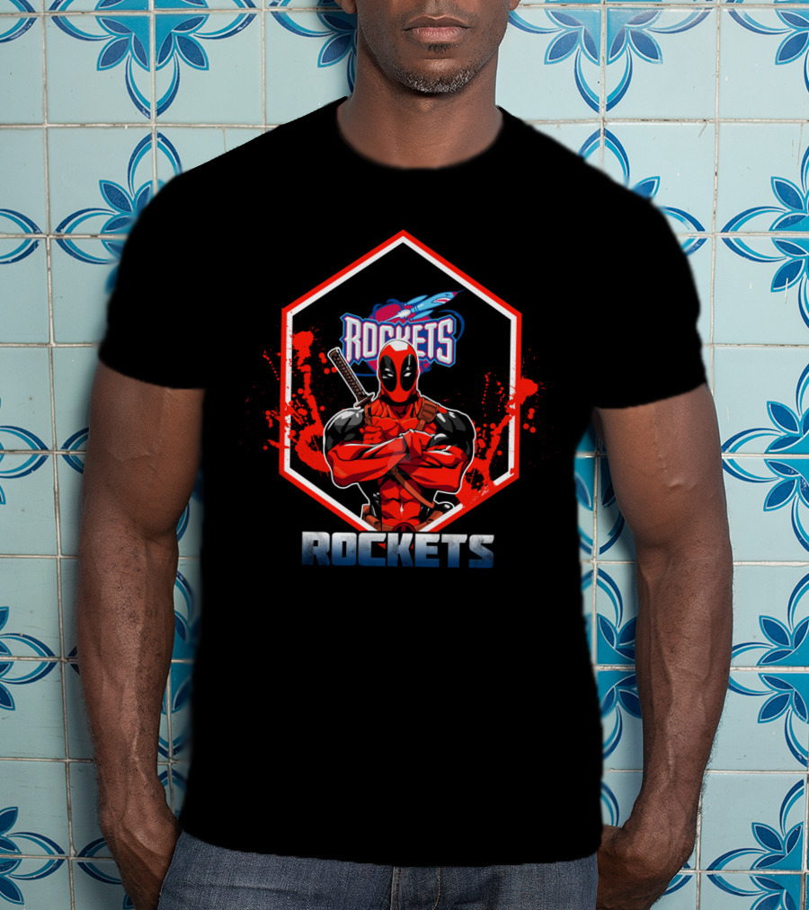 Deadpool Houston Rockets Marvel Crossover T-Shirt