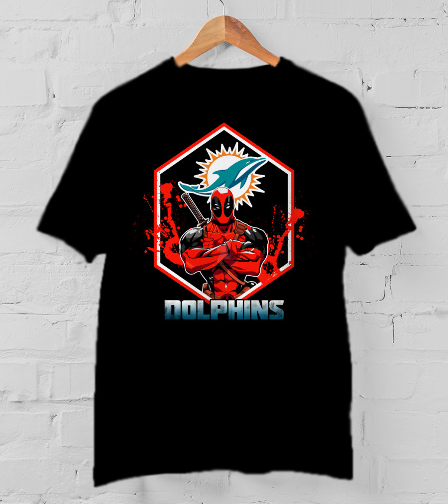 Deadpool Miami Dolphins Combination T-Shirt