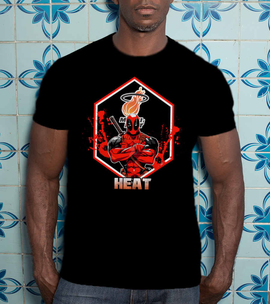 Deadpool Miami Heat Crossover T-Shirt