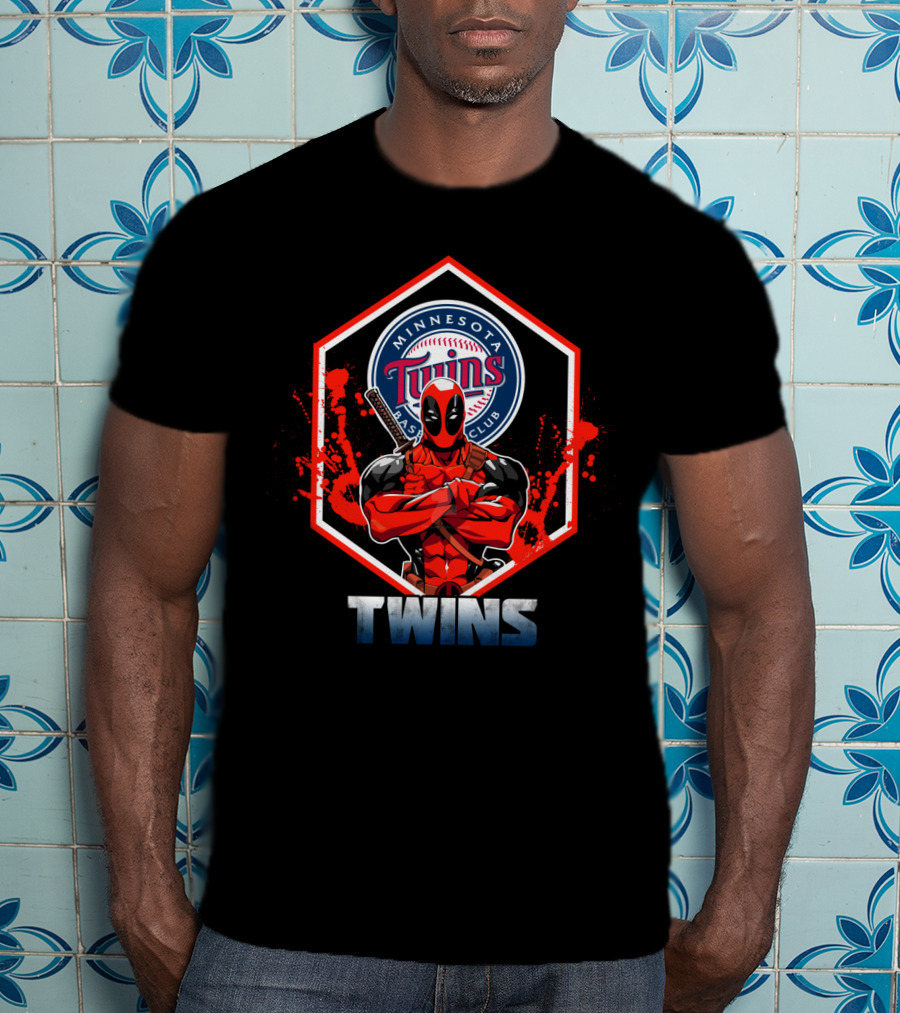 Minnesota Twins Baseball Club Deadpool Crossover Twins T-Shirt
