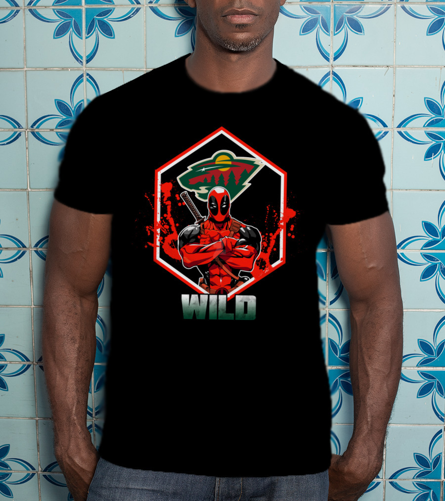 Deadpool Minnesota Wild Crossover Logo Fan T-Shirt