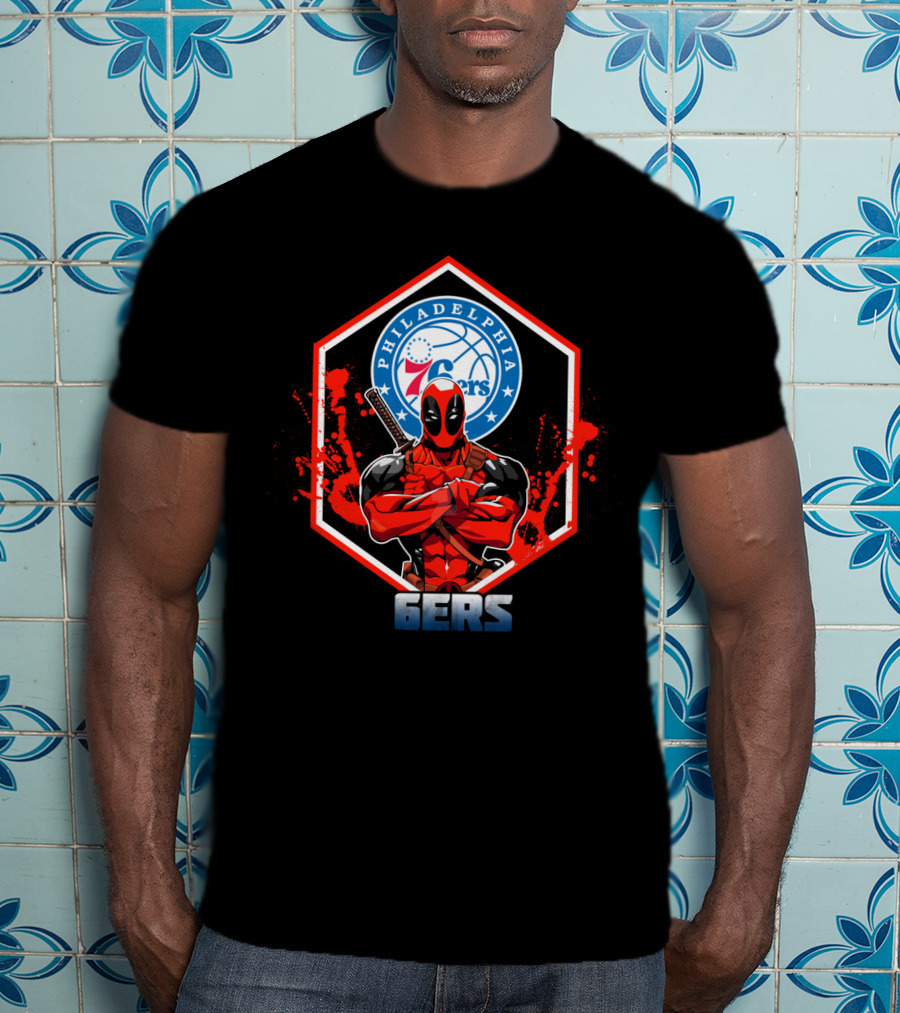 Deadpool Philadelphia 76ers Fans 6Ers Basketball T-Shirt
