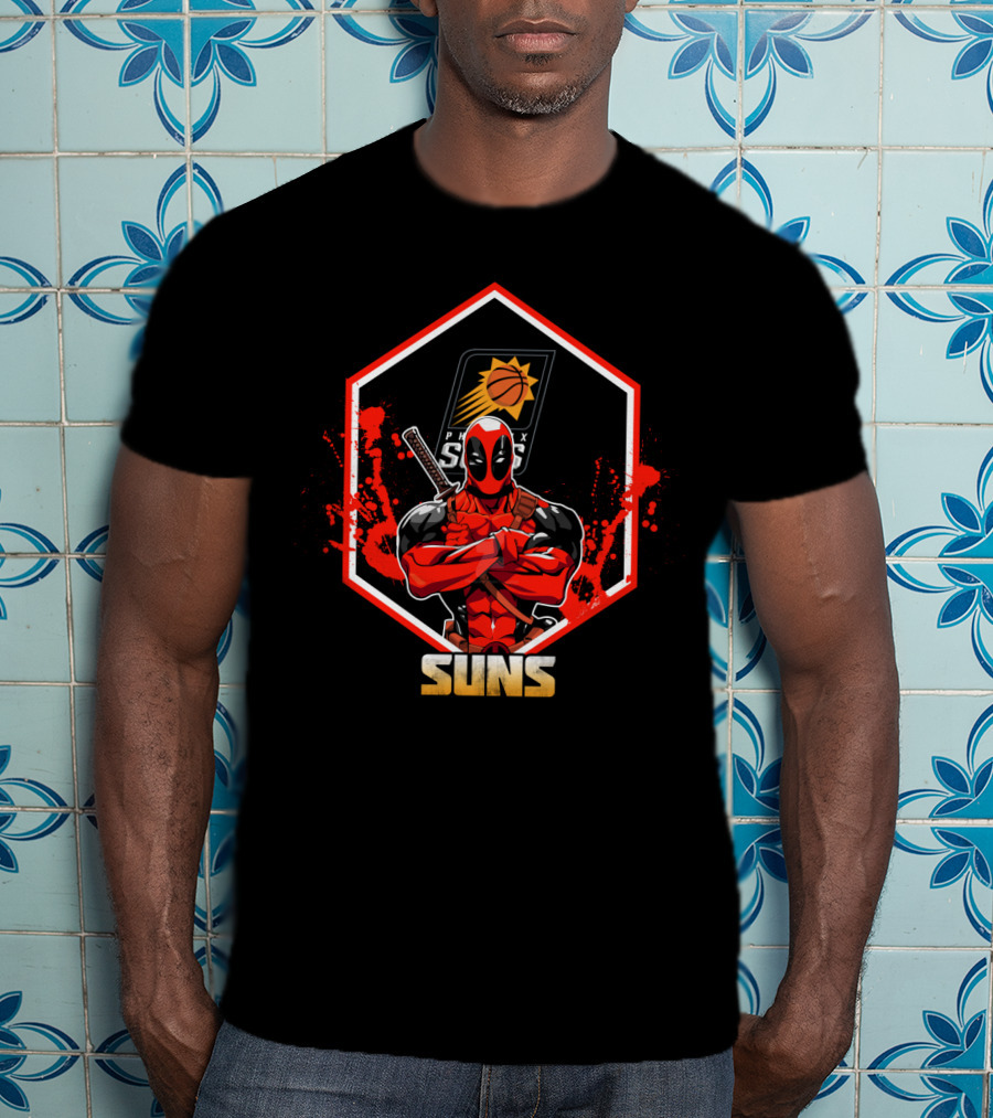 Deadpool Phoenix Suns Basketball Team Collaboration T-Shirt