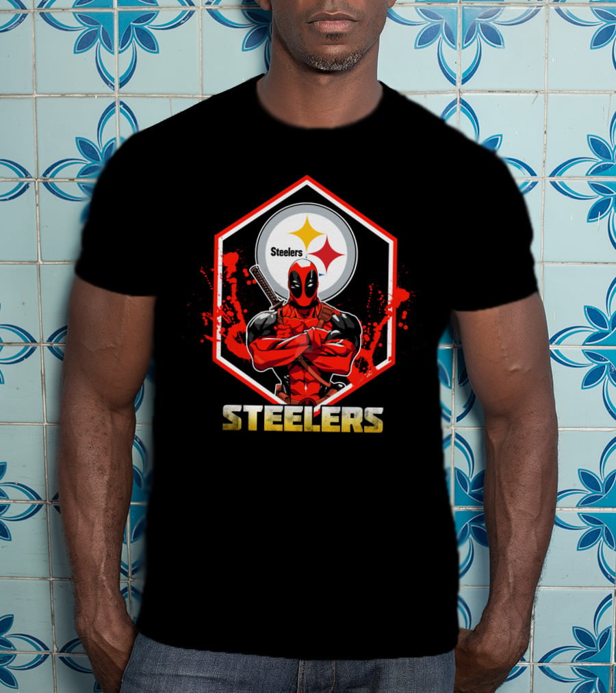 Deadpool Steelers Fans Comic Crossover T-Shirt