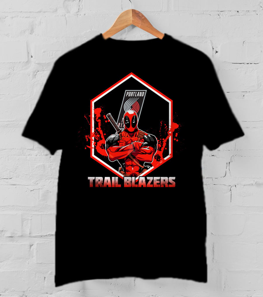 Deadpool Portland Trail Blazers Fan Mashup T-Shirt