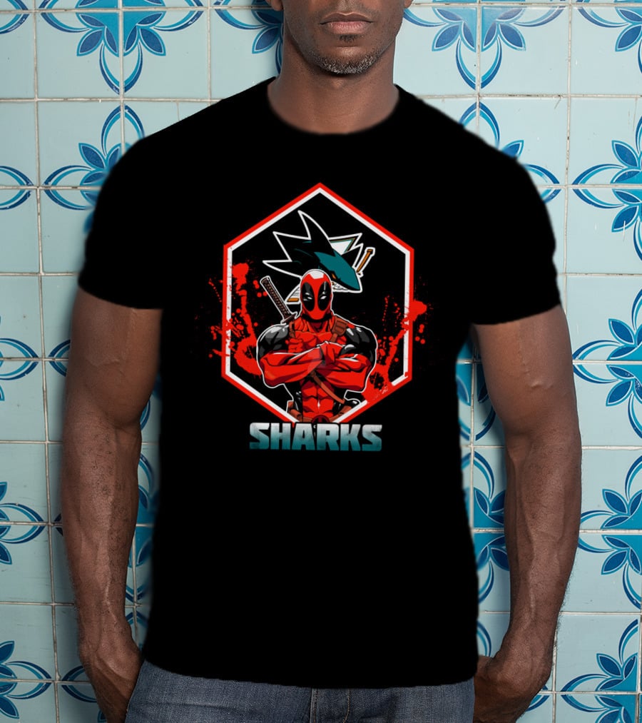 Deadpool San Jose Sharks Crossover Fans T-Shirt