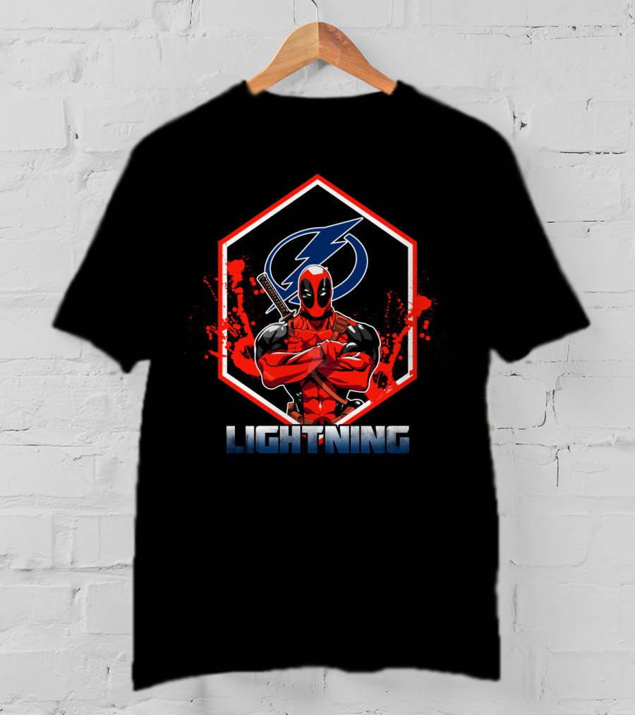 Deadpool Tampa Bay Lightning Crossover Fan T-Shirt