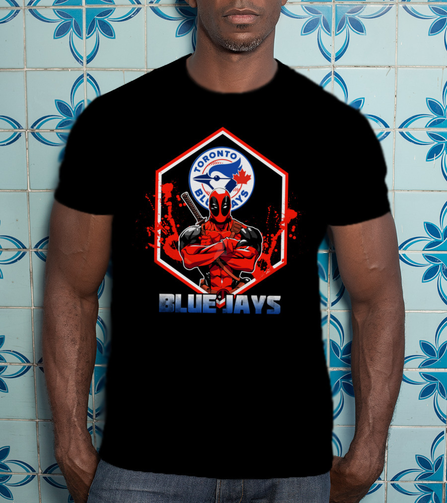 Deadpool Toronto Blue Jays Fans Crossover Marvel Baseball T-Shirt