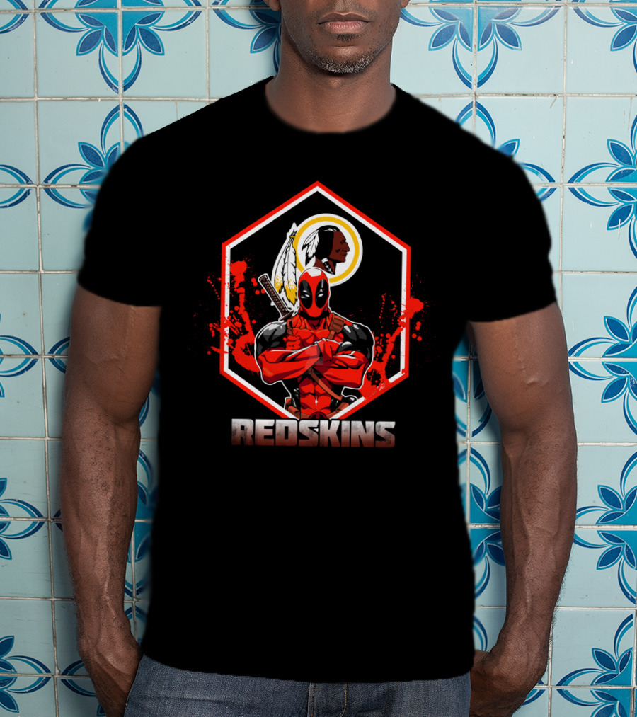 Deadpool Redskins Crossover Fan Tribute T-Shirt