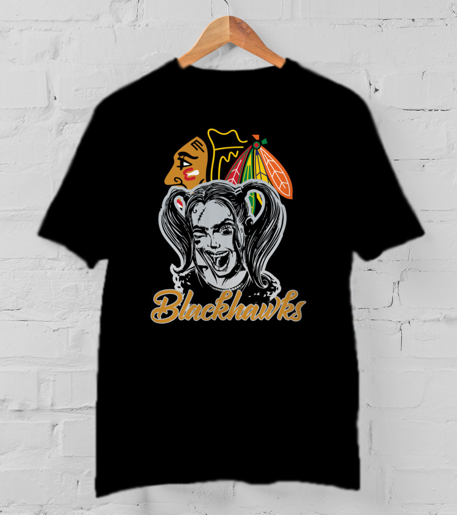 Blackhawks Harley Quinn Fan Art Crossover T-Shirt