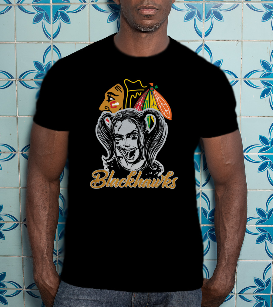 Blackhawks Harley Quinn Fan Art Crossover T-Shirt