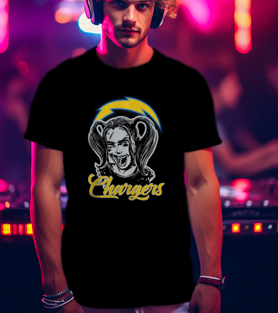 Harley Quinn Chargers Fans Los Angeles Football Enthusiasts T-Shirt