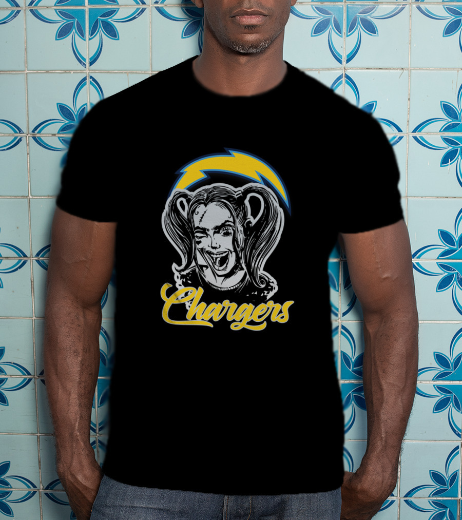 Harley Quinn Chargers Fans Los Angeles Football Enthusiasts T-Shirt