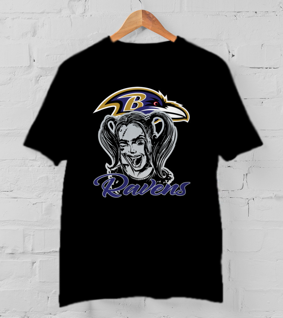 Baltimore Ravens Harley Quinn Joker Style Fans T-Shirt
