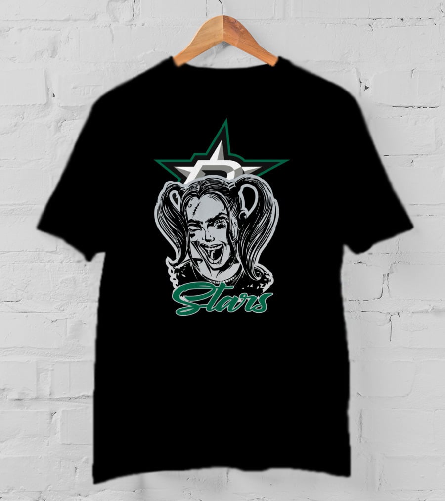 Dallas Stars Harley Quinn Crossover Fans T-Shirt