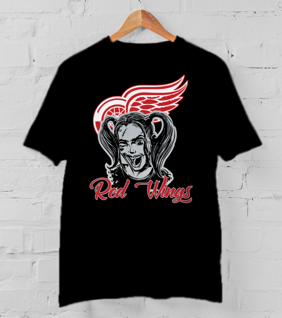 Harley Quinn Red Wings Fans T-Shirt