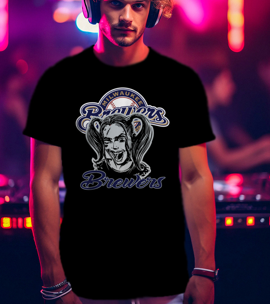 Milwaukee Brewers Harley Quinn Fans Collaboration T-Shirt