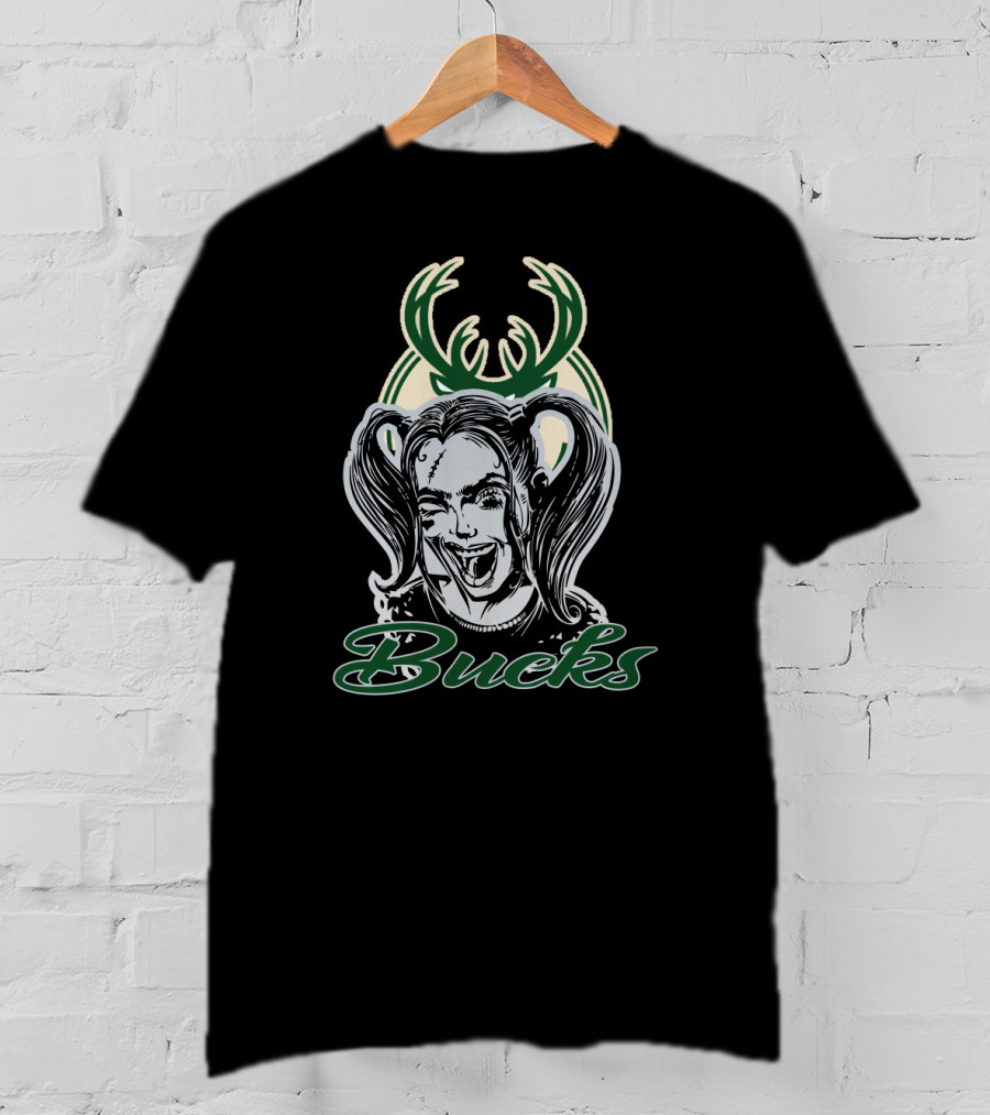 Bucks Harley Quinn Milwaukee Fans T-Shirt