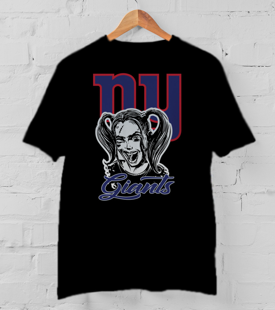 Harley Quinn Ny Giants Fan Crossover T-Shirt