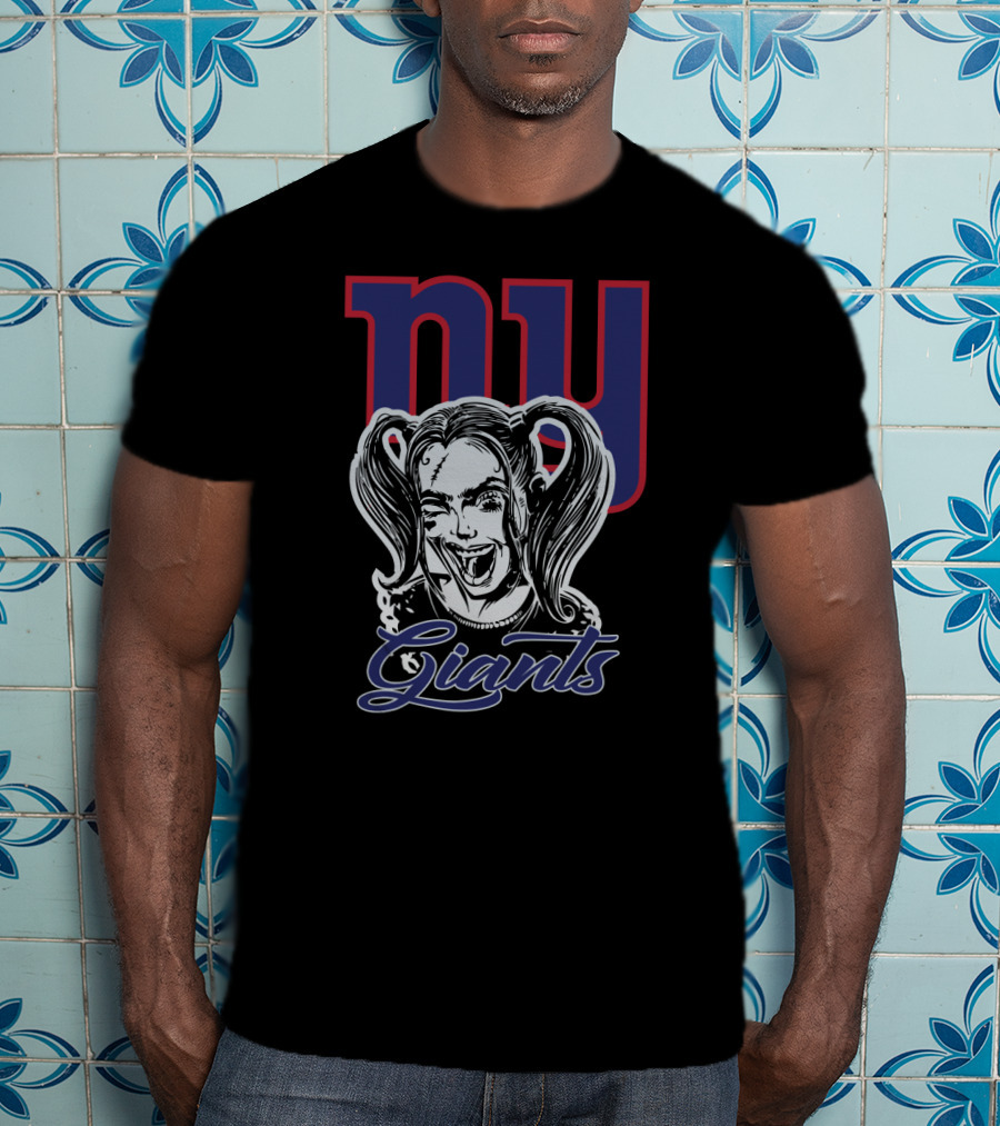 Harley Quinn Ny Giants Fan Crossover T-Shirt