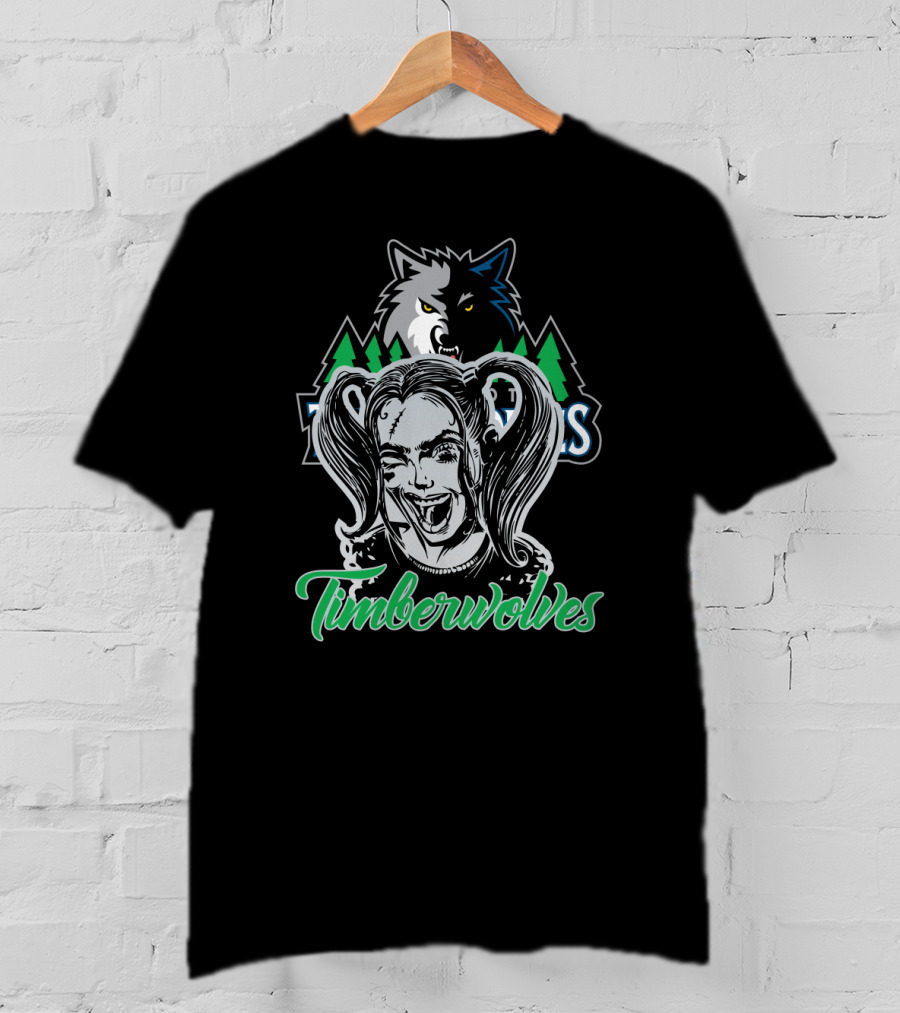 Harley Quinn Timberwolves Fans Minnesota Wolf T-Shirt