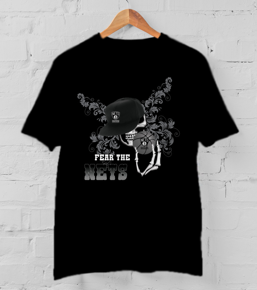 Fear The Brooklyn Nets Skull And Cap T-Shirt