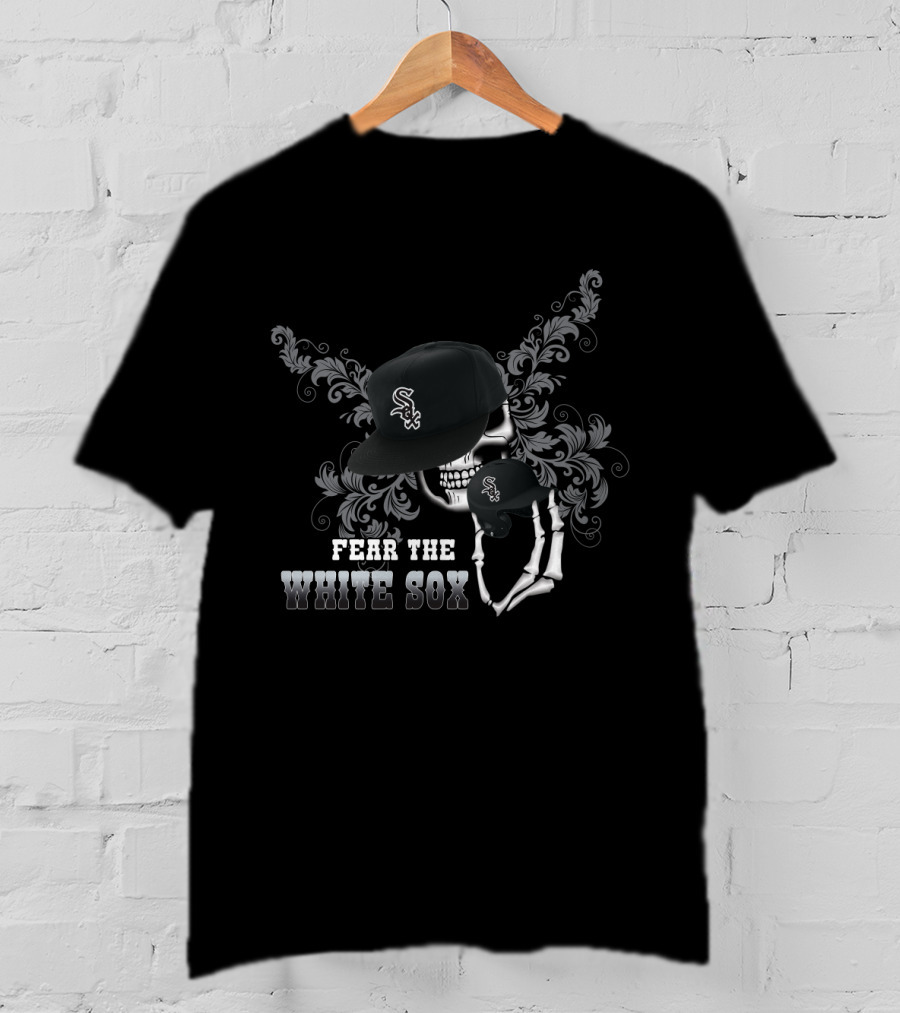 Fear The Chicago White Sox Skull With Baseball Cap T-Shirt