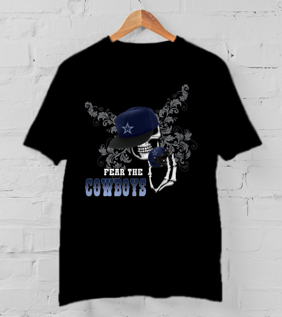Fear The Cowboys Skull And Helmet T-Shirt