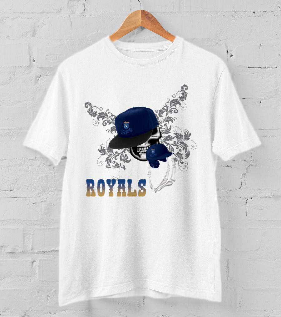 Kansas City Royals Skeleton Hat Fear The Royals T-Shirt
