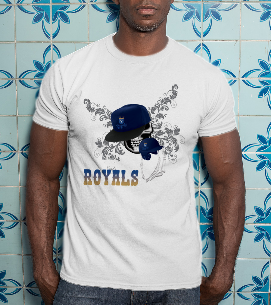 Kansas City Royals Skeleton Hat Fear The Royals T-Shirt