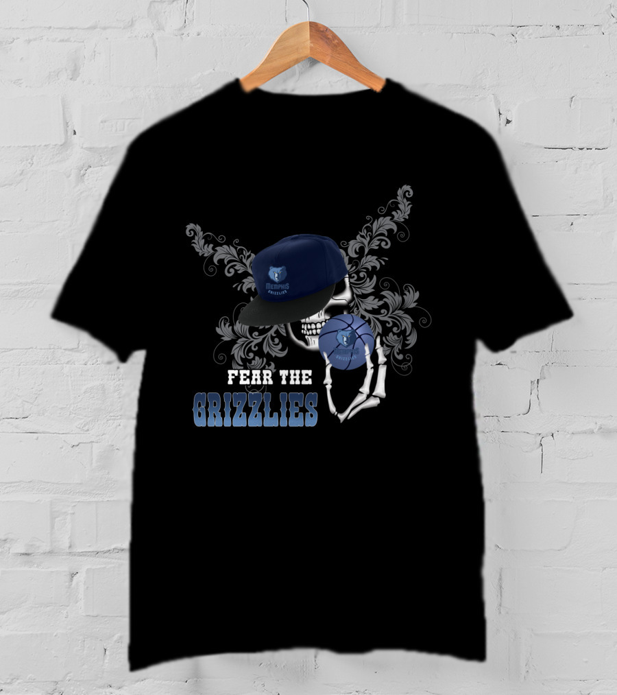 Fear The Memphis Grizzlies Skull And Basketball T-Shirt
