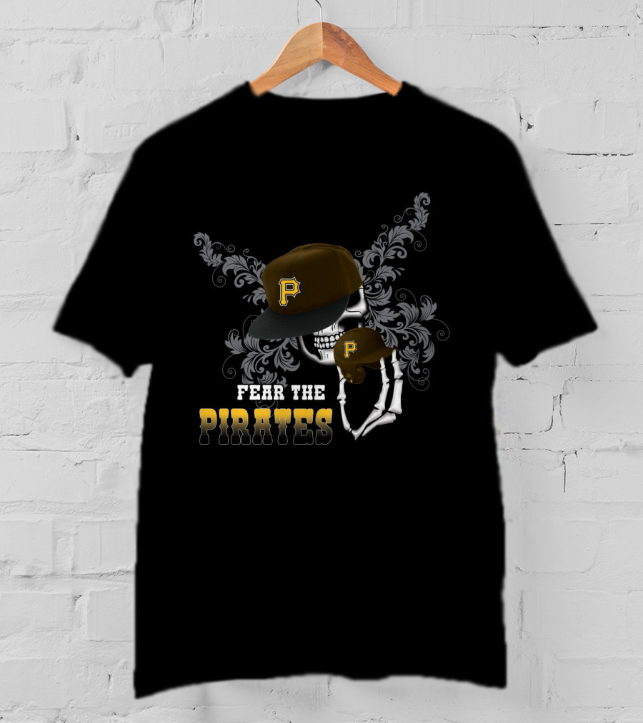 Fear The Pirates Skull With Baseball Cap T-Shirt