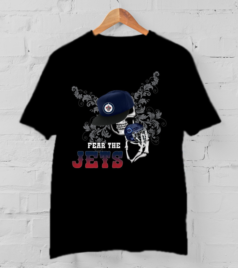 Winnipeg Jets Fear The Skull And Hockey Helmet T-Shirt
