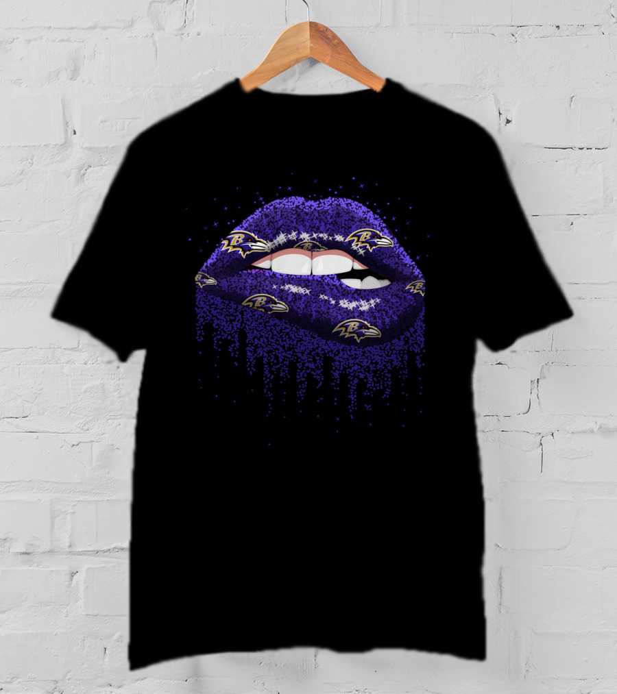 Baltimore Ravens Lips Fan Gear T-Shirt