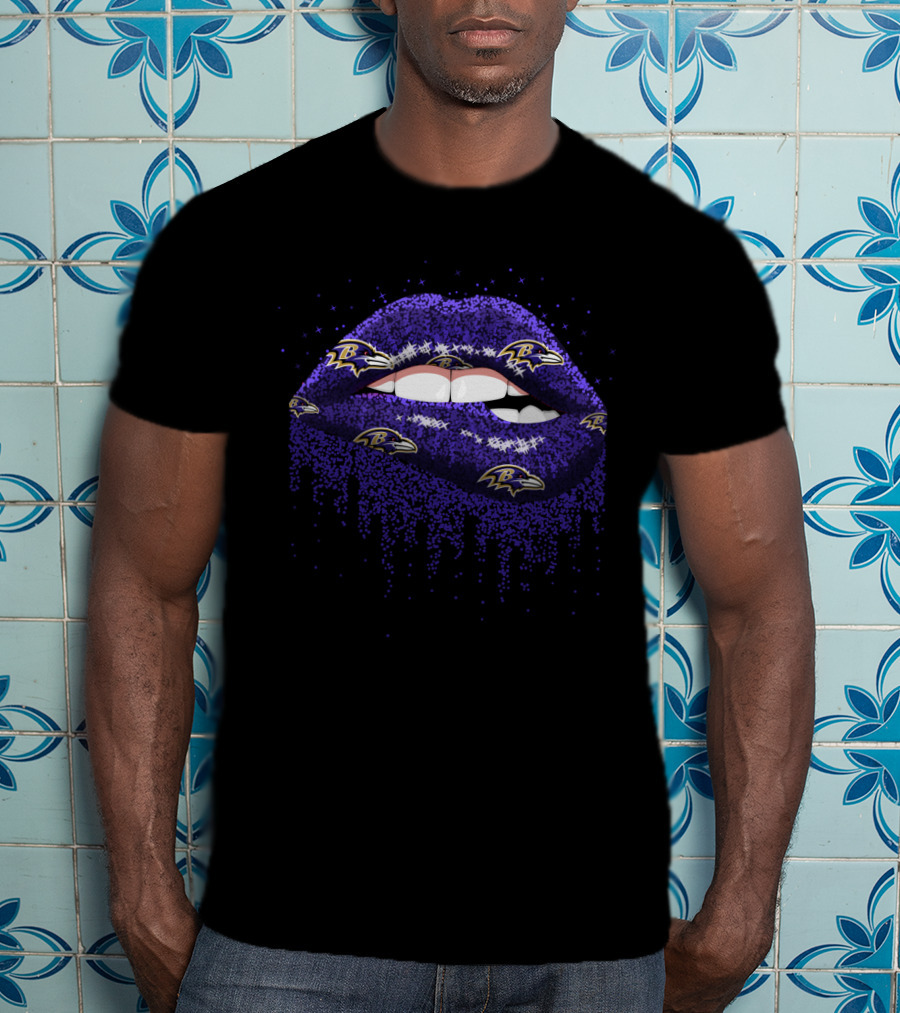 Baltimore Ravens Lips Fan Gear T-Shirt