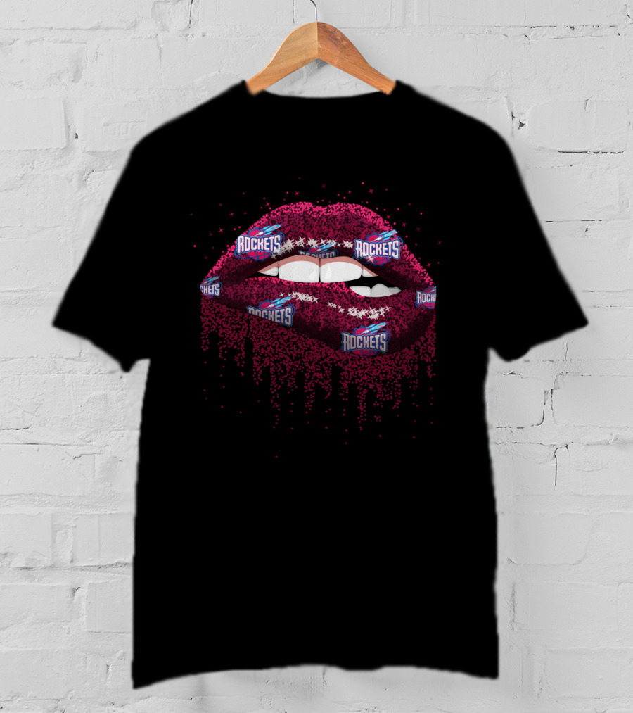 Glitter Lips Rockets Fandom Enthusiasts T-Shirt