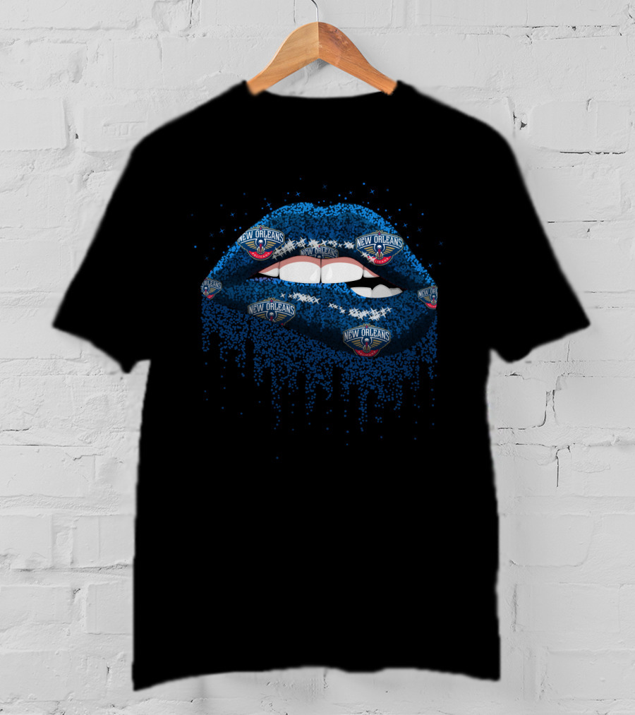 New Orleans Pelicans Lips Fan Gear T-Shirt