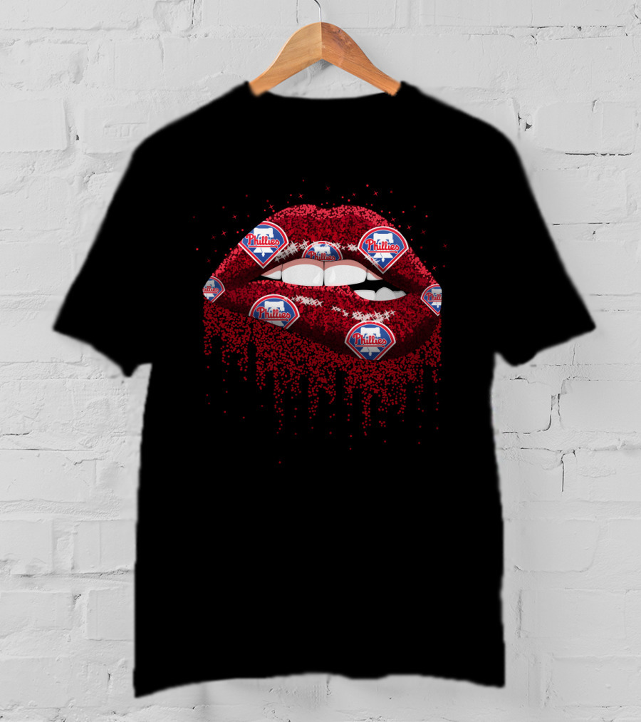 Philadelphia Phillies Glitter Lips Fan T-Shirt