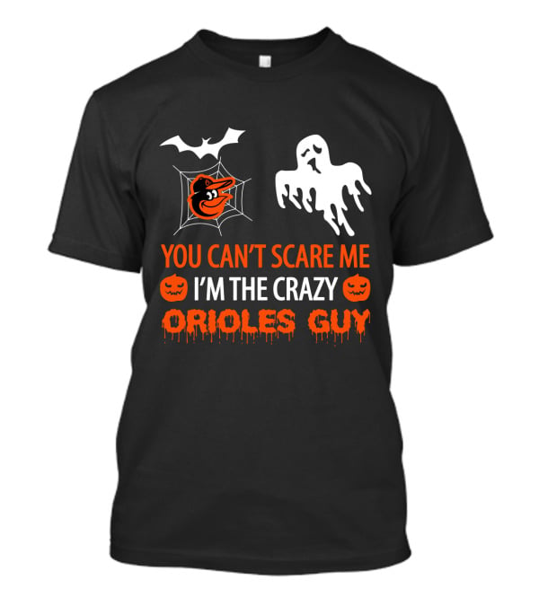 Crazy Orioles Guy Halloween Shirt With Ghost And Spiderweb T-Shirt