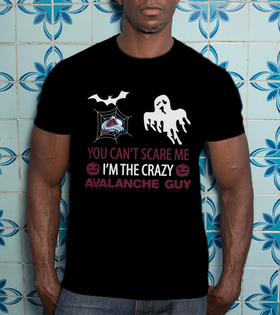 You Can't Scare Me I'm The Crazy Avalanche Guy Halloween Shirt With Ghost And Spider Web T-Shirt
