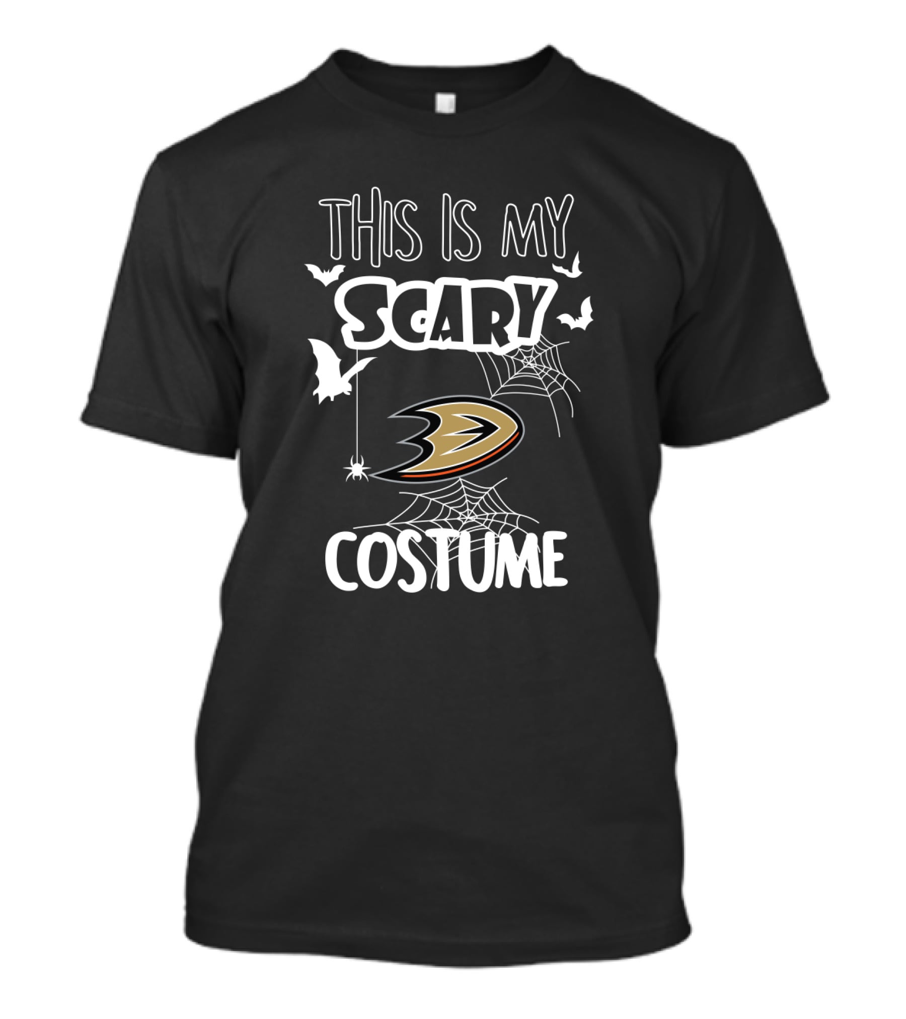This Is My Scary Costume Anaheim Ducks Logo With Bats And Spiderwebs T-Shirt