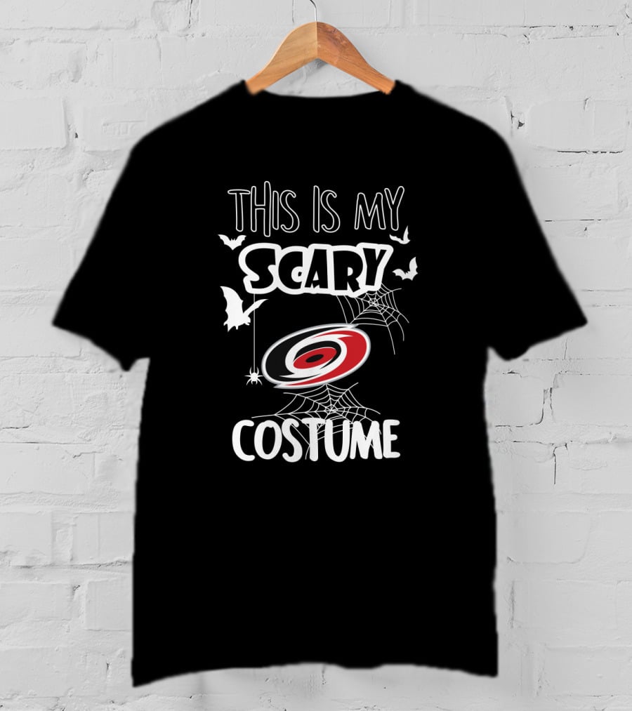 This Is My Scary Carolina Hurricanes Costume Halloween Design With Bats And Spiderwebs T-Shirt