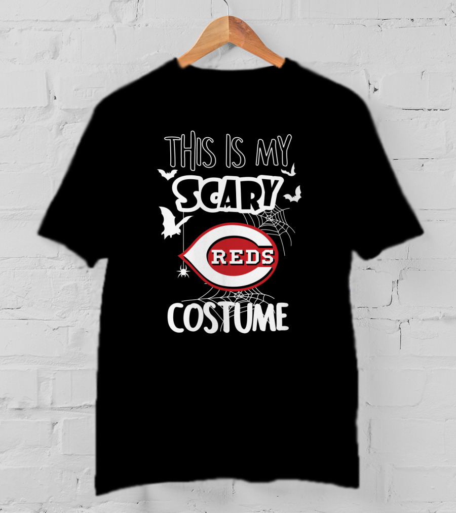 This Is My Scary Cincinnati Reds Costume Halloween-Themed Spiders Bats T-Shirt