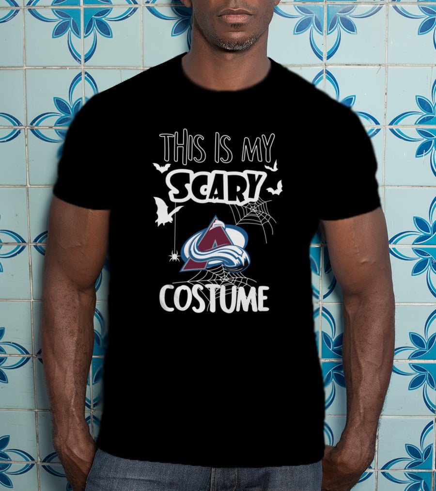 This Is My Scary Colorado Avalanche Costume With Halloween Bats And Spiderwebs T-Shirt