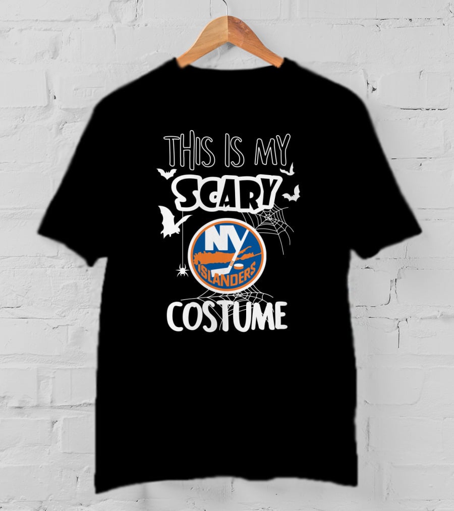 This Is My Scary NY Islanders Costume Featuring Bats And Webs T-Shirt