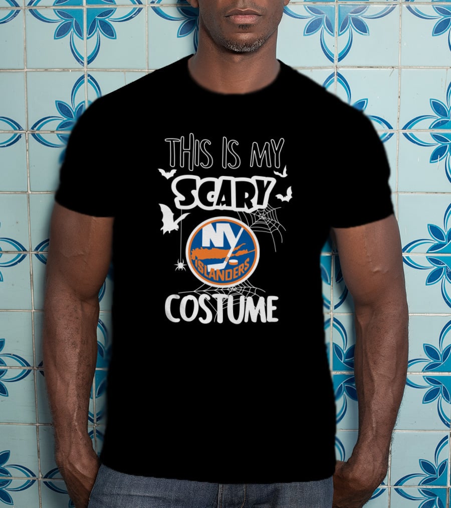 This Is My Scary NY Islanders Costume Featuring Bats And Webs T-Shirt