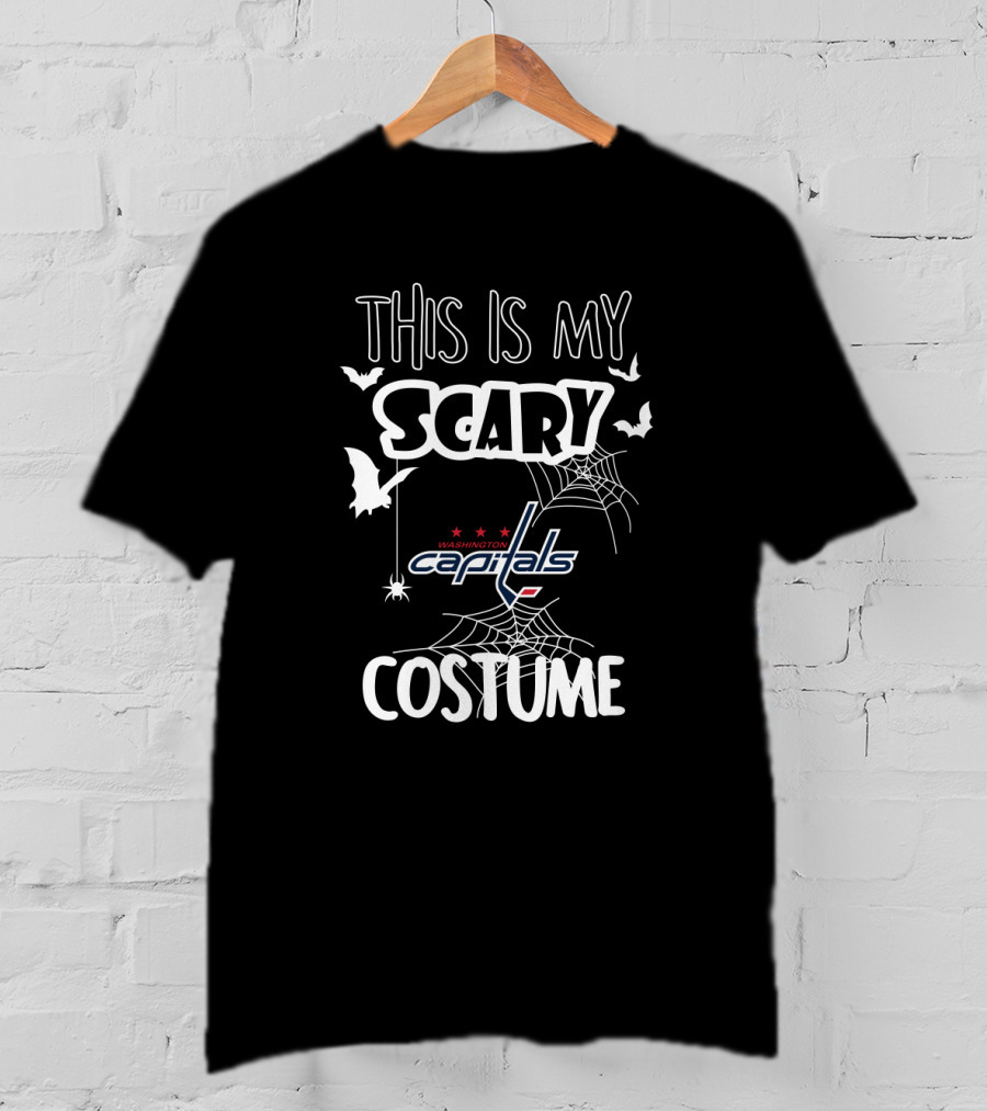 This Is My Scary Washington Capitals Costume With Bats And Spider Webs T-Shirt