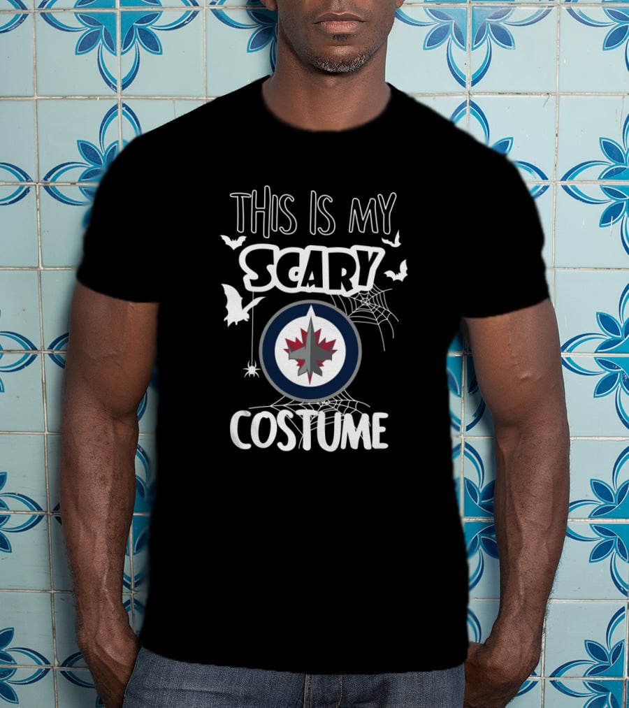 This Is My Scary Costume Winnipeg Jets Halloween Bats And Spiderwebs T-Shirt