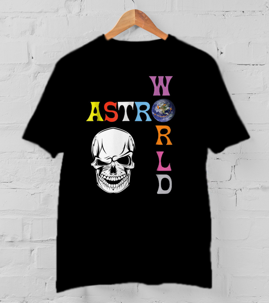 Astroworld Lettering Skull Earth Graphic Travis Scott T-Shirt