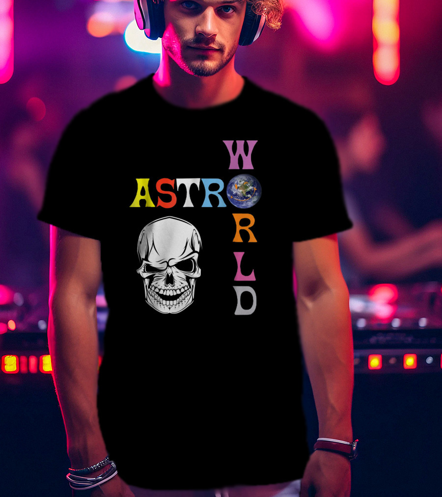 Astroworld Lettering Skull Earth Graphic Travis Scott T-Shirt